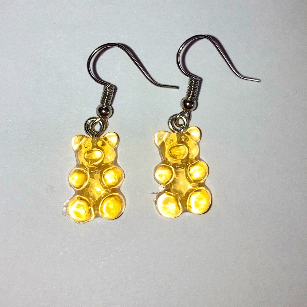 Clear Yellow Gummy Bear Earrings